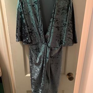 Zara Crushed Velvet Crossover Dress